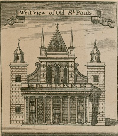 Zachodni widok na Old St Pauls, Londyn? autorstwa English School