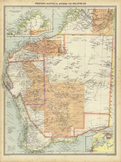Australia Zachodnia, pokazując Goldfields (kolor lito) autorstwa English School