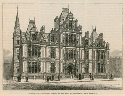 Ratusz w Westminster, otwarty przez księcia Buccleuch, Wysokiego Stewarda autorstwa English School