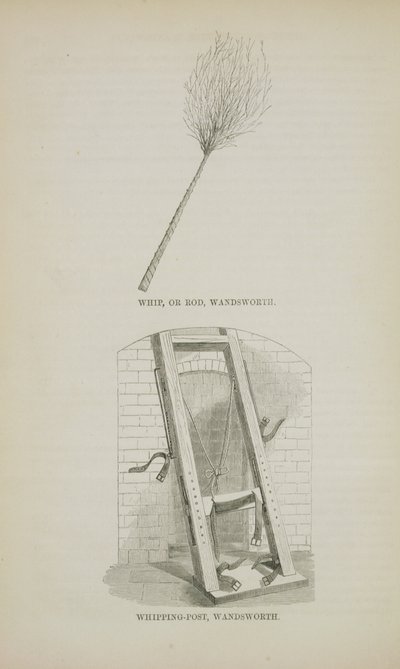 Whip or Rod and Whipping-Post w Wandsworth, z The Criminal Prisons of London i Scenes of Prison Life autorstwa Henry