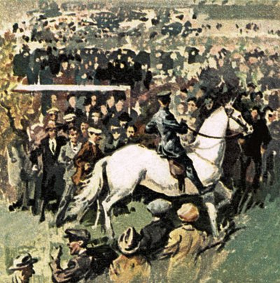 White Horse podczas finału Pucharu Świata w 1923 roku na Wembley autorstwa English School