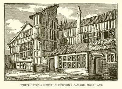 Whittingtons House w pasażu Swithins, Moor-Lane autorstwa English School