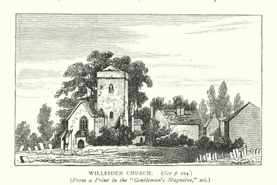 Kościół Willesden (grawerunek) autorstwa English School