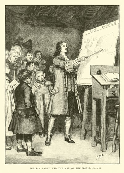 William Carey i mapa świata autorstwa English School