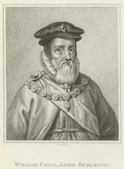 William Cecil, Lord Burleigh (grafika) autorstwa English School