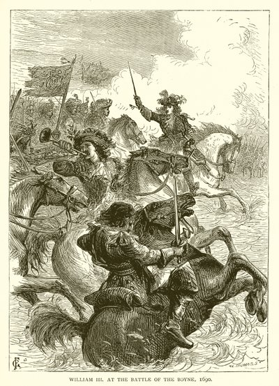 Wilhelm III w bitwie pod Boyne, 1690 autorstwa English School