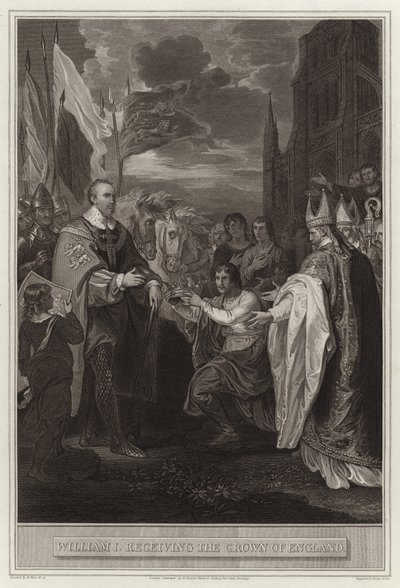 Wilhelm I otrzymujący Koronę Anglii autorstwa English School