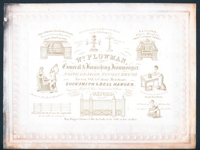 William Ploughman, generał i sprzedawca mebli, karta handlowa autorstwa English School