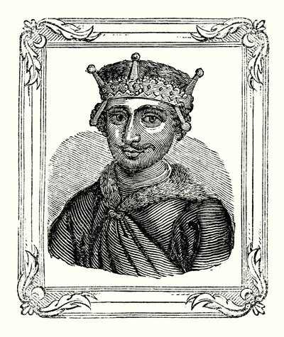 William Rufus urodził się w 1056 r., koronowany w 1087 r. i zabity w 1100 r. (rycina) autorstwa English School