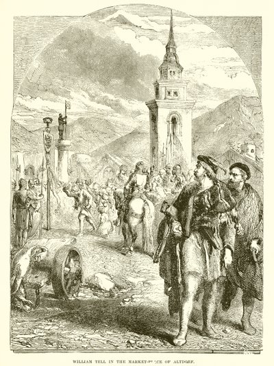 William Tell na rynku Altdorf autorstwa English School