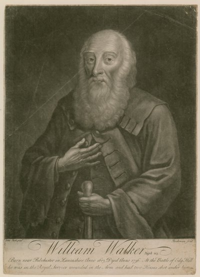 William Walker, w wieku 123 lat, urodzony w 1613, zmarł w 1736 autorstwa English School