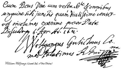 William Wolfgang (hrabia Pal: z Renu) autorstwa English School