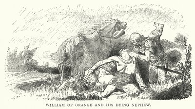 Wilhelm Orański i jego umierający siostrzeniec (grafika) autorstwa English School