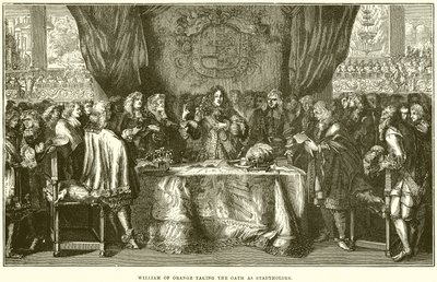 Wilhelm Orański składa przysięgę jako Stadtholder autorstwa English School