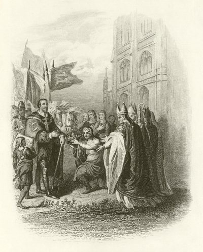 Wilhelm Zdobywca otrzymujący koronę autorstwa English School