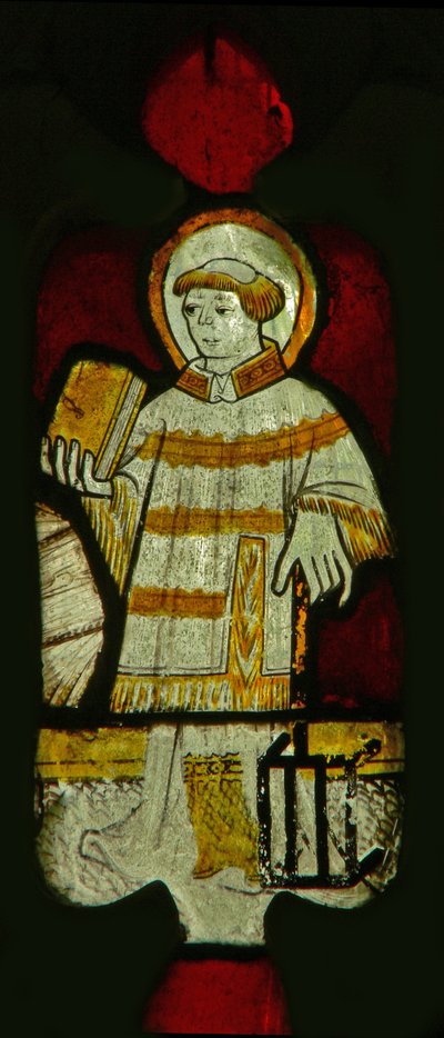 Okno przedstawiające św. Wawrzyńca autorstwa English School