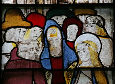 Okno nr 4 przedstawiające Matkę Boską - zaręczyny z Józefem autorstwa English School