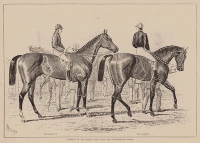 Zwycięzcy Middle Park Plate i Caesarewitch Stakes (grawerunek) autorstwa English School