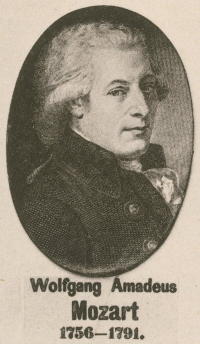 Wolfgang Amadeusz Mozart (wklęsłodruk) autorstwa English School