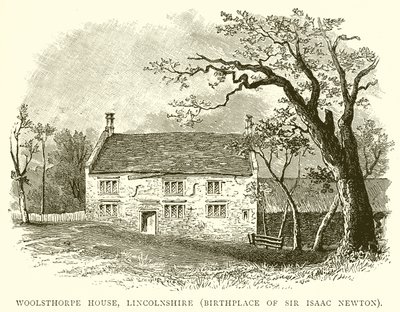 Woolsthorpe House, Lincolnshire (miejsce urodzenia Sir Isaaca Newtona) autorstwa English School