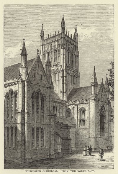 Katedra w Worcester, od strony północno-wschodniej autorstwa English School