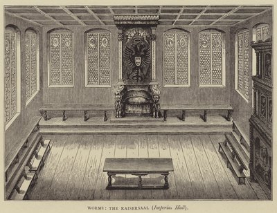Worms, The Kaisersaal, Sala Cesarska (grawerowanie) autorstwa English School