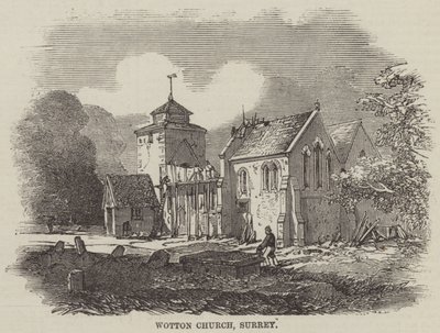 Kościół Wotton, Surrey (grawerowanie) autorstwa English School