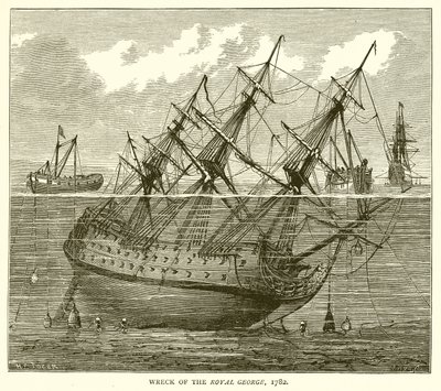 Wrak Royal George, 1782 autorstwa English School