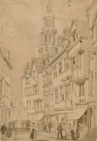 Wych Street, Londyn (wc na papierze) autorstwa English School