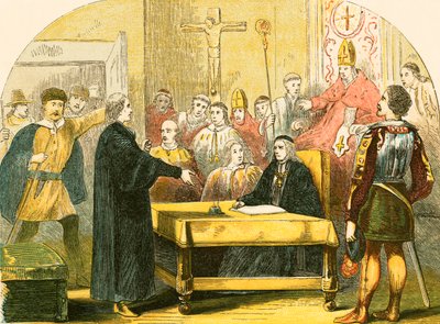Wycliffe przed synodem w Lambeth autorstwa English School