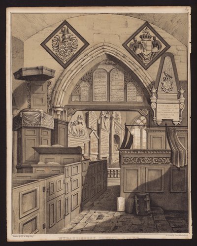 Kościół Wyrardisbury, Bucks (grawerunek) autorstwa English School