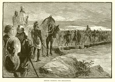 Kserkses przekraczający Hellespont autorstwa English School