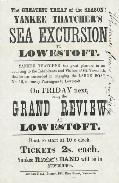 Yankee Thatchers Sea Excursion do Lowestoft (druk) autorstwa English School