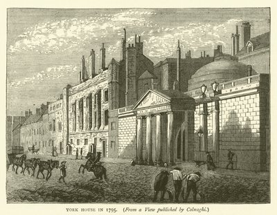 York House w 1795 r., widok opublikowany przez Colnaghi (rycina) autorstwa English School