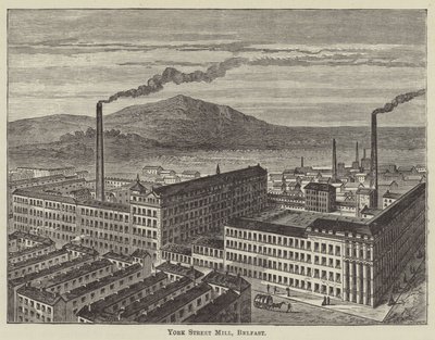 York Street Mill, Belfast (grawerowanie) autorstwa English School