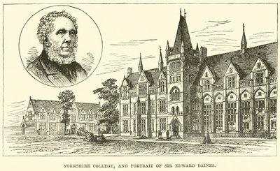 Yorkshire College i portret Sir Edwarda Bainesa autorstwa English School
