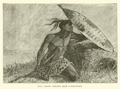 Zulu chroni się przed gradobiciem autorstwa English School