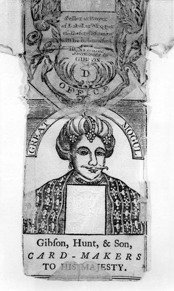 Obwoluta kart do gry Great Mogul, wykonana przez Gibson, Hunt, & Sons, Card-makers to his Majesty autorstwa English School English School