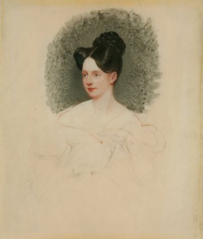 Niedokończony portret Marianne Cregoe Colmare (później pani Baurton Bennett) ok. 1833-34 (miniatura na kości słoniowej osadzona na kartonie) autorstwa English School English School