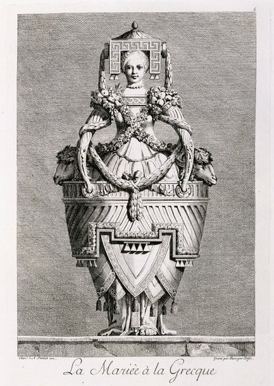 Panna młoda po grecku, z „Maskarada a la Grecque” autorstwa Ennemond Alexandre (after) Petitot