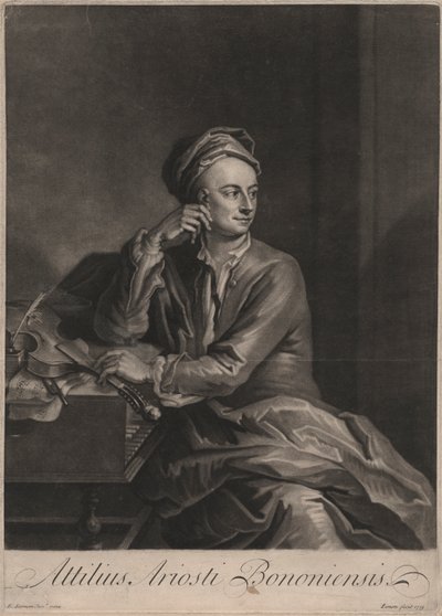 Attilus Ariosti Bononiensis, rytowany przez Johna Simona (1675-1751), 1719 (mezzotinta) autorstwa Enoch Seeman