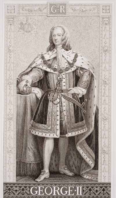 Jerzy II (1683-1760) z „Ilustracji historii angielskiej i szkockiej” Tom II autorstwa Enoch Seeman
