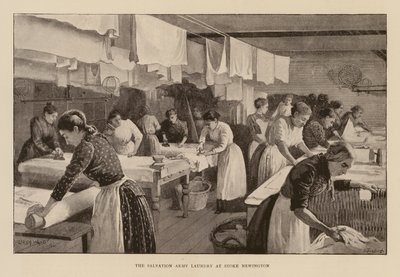 Pralnia Armii Zbawienia w Stoke Newington (grawerunek) autorstwa Enoch Ward