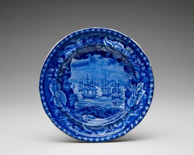 Talerz, ok. 1818-1846 (naczynie gliniane szkliwione ołowiem z nadrukiem transferowym) autorstwa Enoch Wood and Sons