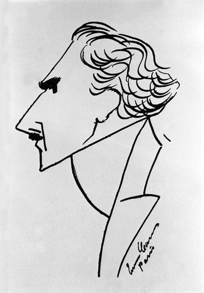 Karykatura włoskiego dyrygenta Arturo Toscaniniego (1867-1957). Rysunek tenora Enrico Caruso. 1908 ok. autorstwa Enrico Caruso