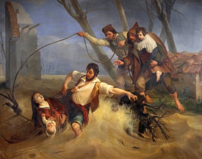 Rodzina uratowana przed zalaniem Serchio w 1843 r. autorstwa Enrico Pollastrini