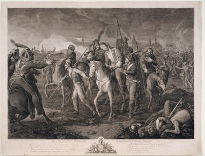 Mort du General Alexis Melissin (1759-1813) a Dresde, en 1813 - Śmierć generała Alekseya Melissino 26 sierpnia 1813 - Krueger, Ephraim Gottlieb (1756-1834) - 1813 - Etching - 68,4x88,8 - Kolekcja prywatna autorstwa Ephraim Gottlieb Krüger