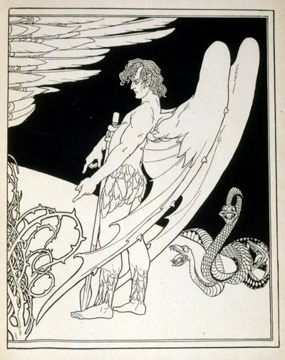 Olbrzymi anioł z księgi Juda z ilustracjami Efraima Mojżesza Liliena (1874-1925). Lilian uważany jest za ojca ikonografii syjonistycznej, tworzonej w stylu Jugendstil (niemieckiej secesji). Zilustrował Judę (1900), tomik poezji biblijnej autorstwa autorstwa Ephraim Moses Lilien