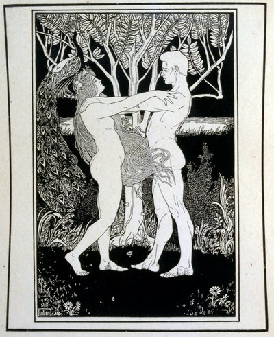 Adam i Ewa (niewinność), z księgi Juda zilustrowanej przez Efraima Mojżesza Liliena (1874-1925). Lilian uważany jest za ojca ikonografii syjonistycznej, tworzonej w stylu Jugendstil (niemieckiej secesji). Zilustrował Judę (1900), księgę biblijną autorstwa Ephraim Moses Lilien