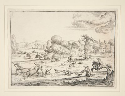 Scena polowania: Near the Kill (według projektu Jacquesa Callota 1592-1635) autorstwa Ercole Bazzicaluva